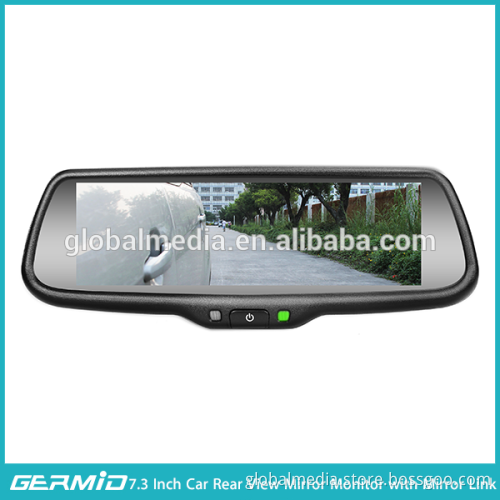 Android miracast ,IOS mirroring connection with 7.3 inch mirror link rearview mirror monitor